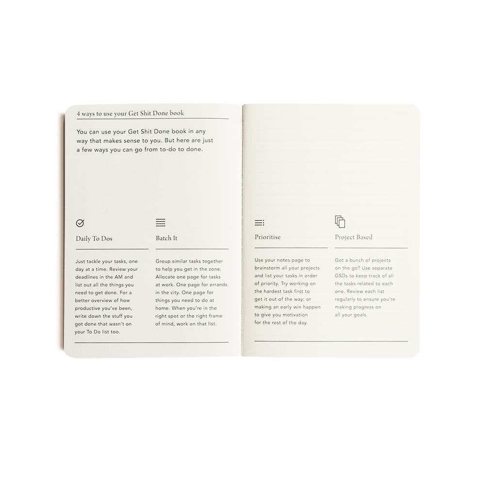 MiGoals Get Shit Done Minimal Notebook - Coral