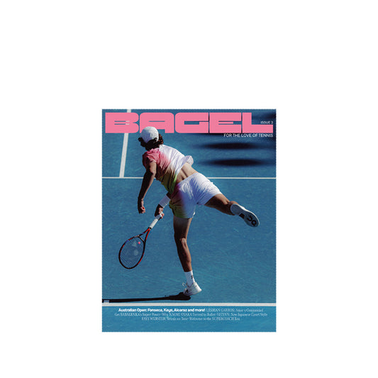 Bagel #3 Magazine cover featuring a tennis player in action at the Australian Open