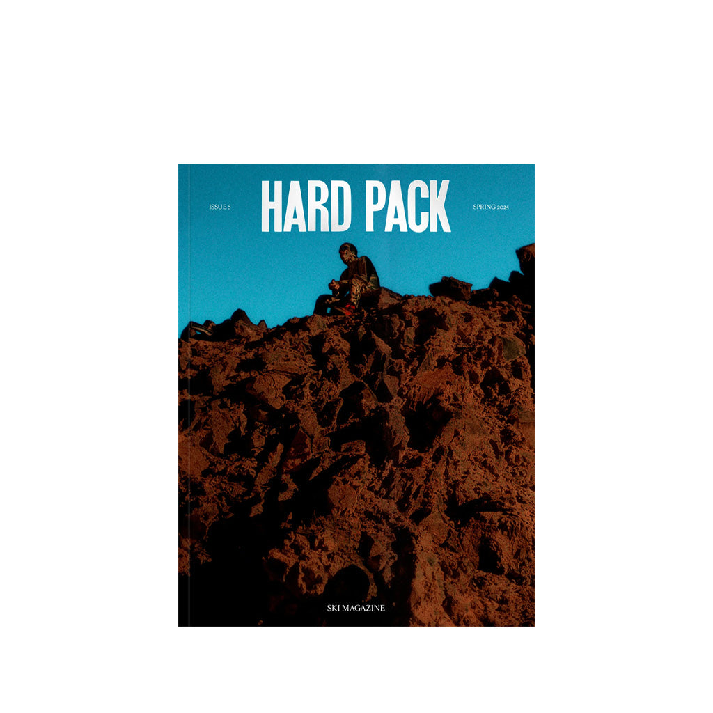 Hard Pack #5 explores speed skiing, snowmen as symbols, ski culture, and mountain fashion—plus new writing, essays, and a debut play. 176 pages, embossed cover.