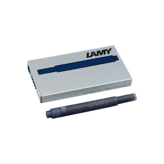 LAMY T10 Ink Cartridge Blue Black and its packaging.