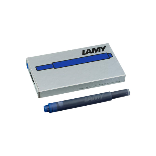 LAMY T10 Ink Cartridge Blue and its packaging.