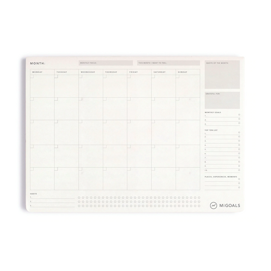MiGoals Monthly Productivity Desk Pad