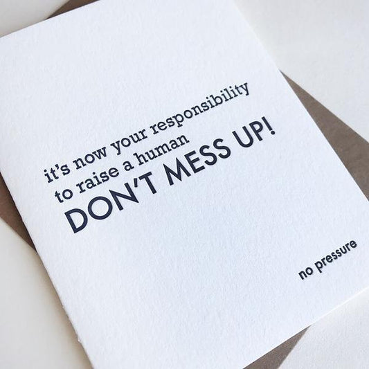 No Pressure Baby Card